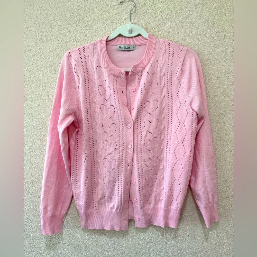 Pink Heart Grace Karin Cardigan